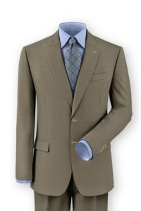 Tan pin stripe custom made suit
