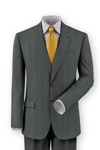 Gray windowpane custom made suit