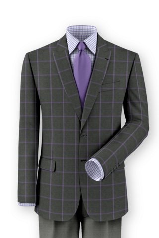 Charcoal Purple Box Window sport coat